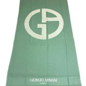 Giorgio Armani Beauty Teal Cotton Towel with Logo Tag. 28in x 65in